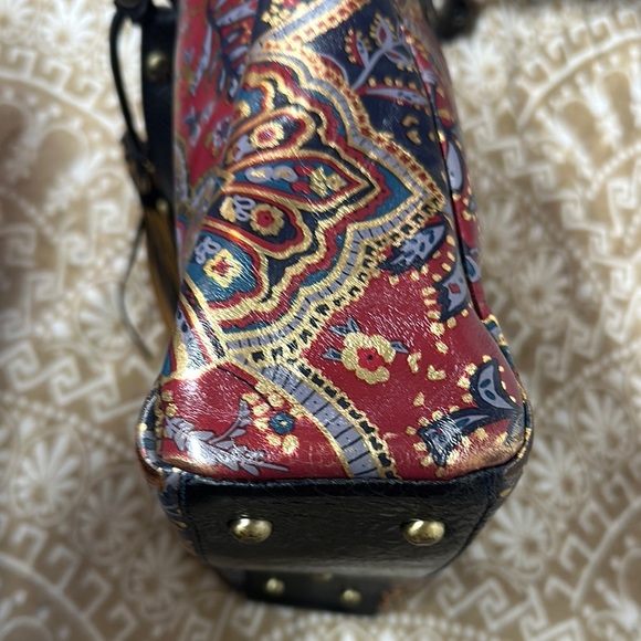 Patricia Nash Black and Red Satchel with Intricate Design - Picture 10 of 16